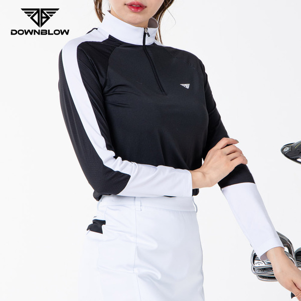 다운블로우 DB 1001W 여자 골프 긴팔 반집업 티셔츠 골프웨어 여성상의 여자상의