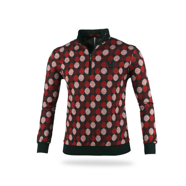 럭스골프 남성 코인 패턴 반집업 골프셔츠 YG1A421
