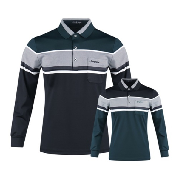럭스골프 JP3S401 남성 컬러 블럭 긴팔 골프셔츠